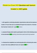 1 / 5 Florida Law Exam 2023 Questions and Answers Graded A+ 2023 update