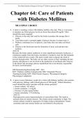 Chapter 64: Care of Patients with Diabetes Mellitus   Test Bank Medical Surgical Nursing 9th Edition Ignatavicius Workman