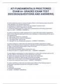 ATI FUNDAMENTALS PROCTORED  EXAM A+ GRADED EXAM TEST  2023/2024(QUESTIONS AND ANSWERS)