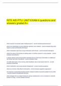  RITE AID PTU: UNIT EXAM 4 questions and answers graded A+.