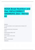 HOSA Bowl/ Nutrition and Diet 100%CORRECT ANSWERS 2023 RATED A+