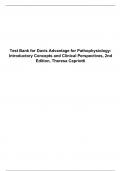 Test bank for Davis Advantage for Pathophysiology Introductory Concepts and Clinical Perspectives 2nd Edition by Theresa Capriotti ! RATED A+