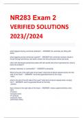 NR283 Exam 2 VERIFIED SOLUTIONS  2023//2024