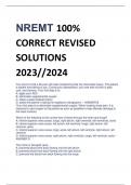 NREMT 100% CORRECT REVISED  SOLUTIONS  2023//2024