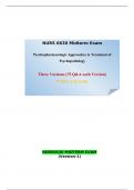 NURS 6630/NURS6630 Midterm Exam (3 Versions): Psychopharmacologic Approaches to Treatment of Psychopathology: (Upgraded, 2023/24)