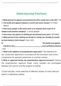 Global Sourcing Final Exam 2023 Questions and Answers 100% Verified