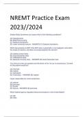 NREMT Practice Exam 2023//2024 questions and correct answers