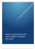 NCOA 2.0 Questions with 100% Correct Answers 2022..2023