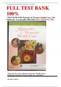 TEST BANK FOR Maternity Women Health Care 11thEdition  WITH CORRECT ANSWERS LATEST UPDATE 2023 GRADED A+