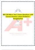 BIO 250 Micro Test 2 Exam Questions with Correct Answers Latest Graded A+ Straighterline