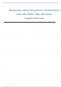 Pharmacology and the Nursing Process Test Bank 9th Ed, Linda Lilley; Shelly Collins; Julie Snyder Complete Guide Chapter 1-58| Latest Test Bank 100% Veriﬁed Answers