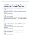 OHSAA General Knowledge Test Questions with Complete Solutions