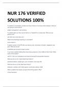 NUR 176 VERIFIED  SOLUTIONS 100% questions and answers 2023