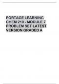 PORTAGE LEARNING  CHEM 210 - MODULE 7 PROBLEM SET LATEST  VERSION GRADED A