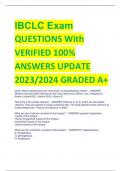 IBCLC Exam  QUESTIONS With VERIFIED 100%  ANSWERS UPDATE  2023/2024 GRADED A+