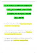 FTCE Professional Education Practice  Test | QUESTIONS And Answers WITH VERIFIED SOLUTIONS  GRADED A+