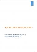 HESI PN COMPREHENSIVE EXAM 3 QUESTIONS & ANSWERS (GRADED A+) 100% VERIFIED BEST UPDATE