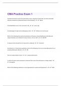 CMA Practice Exam 1180 Questions with 100% Correct Answers | Verified | Latest Update