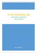 ATI RN MATERNAL OB QUESTIONS & ANSWERS 100% VERIFIED