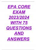 EPA CORE EXAM 2023/2024 WITH 75 QUESTIONS AND ANSWERS