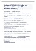 Indiana MPJE(2023-2024) Correct Questions & Answers 100% Correct(Graded A+)-