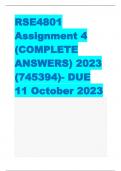 RSE4801 Assignment 4 (COMPLETE ANSWERS) 2023 (745394)- DUE 11 October 2023