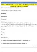 A&P 1 101 Module 2 Exam (GRADED A) Questions and Answers- Portage Learning