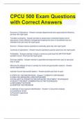 CPCU 500 Exam Questions with Correct Answers 