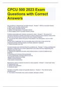 CPCU 500 2023 Exam Questions with Correct Answers 