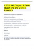 CPCU 500 Chapter 1 Exam Questions and Correct Answers