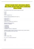 AFOQT EXAM TEST 2023/2024 (MATH SECTION) QUESTIONS WITH VERIFIED SOLUTIONS