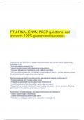  PTU FINAL EXAM PREP questions and answers 100% guaranteed success.