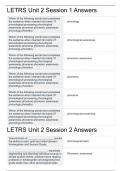 LETRS Unit 2 Session 1 EXAM ELABORATION LATEST UPDATE 2023|2024