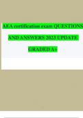 AEA certification exam QUESTIONS AND ANSWERS 2023 UPDATE GRADED A+