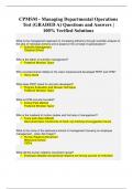 CPMSM - Managing Departmental Operations Test (GRADED A) Questions and Answers | 100% Verified Solutions