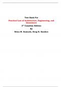 Test Bank For Practical Law of Architecture, Engineering, and Geoscience  3rd Canadian Edition By Brian M. Samuels, Doug R. Sanders 