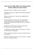 EXIT EXAM, NBRC RRT EXAM QUESTIONS WITH COMPLETE SOLUTIONS