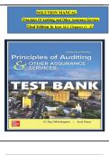 TEST BANK and Solution Manual for Principles of Auditing and Other Assurance Services 22nd Edition by Whittington, Pany, All Chapters 1 - 21 Covered, Verified Latest Edition