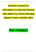 Solution Manual for Principles of Corporate Finance 14th Edition by Richard Brealey, Stewart Myers |Complete Chapter's | 100 % Verified