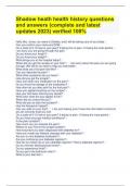 Shadow heath health history questions and answers (complete and latest updates 2023) verified 100%