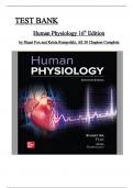 Human Physiology 16th Edition Test Bank By Stuart Fox and Krista Rompolski, All 20 Chapters Covered and Verified,  ISBN: 9781260720464 ( UPDATED)