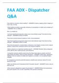 FAA ADX - Dispatcher  Q&A