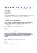 Math - F2 Latest 2023/2024 exam solutions