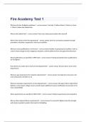 Fire Academy Test 1 questions and verified correct  answers