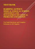 Test Bank For Lewis Medical Surgical Nursing 10th Edition by Harding, All Chapters Covered 1-68 | Complete Guide A+