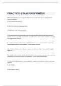 PRACTICE EXAM FIREFIGHTER questions and verified correct  answers