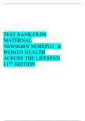 TEST BANK;OLDS MATERNAL NEWBORN NURSING   & WOMEN HEALTH ACROSS THE LIFESPAN 11TH EDITION 