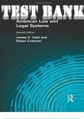 American Law and Legal Systems, 7e by James Test Bank