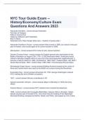   NYC Tour Guide Exam -- History/Economy/Culture Exam Questions And Answers 2023