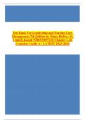 Test Bank For Leadership and Nursing Care Management 7th Edition by Diane Huber; M. Lindell Joseph 9780323697118 Chapter 1-26 Complete Guide A+